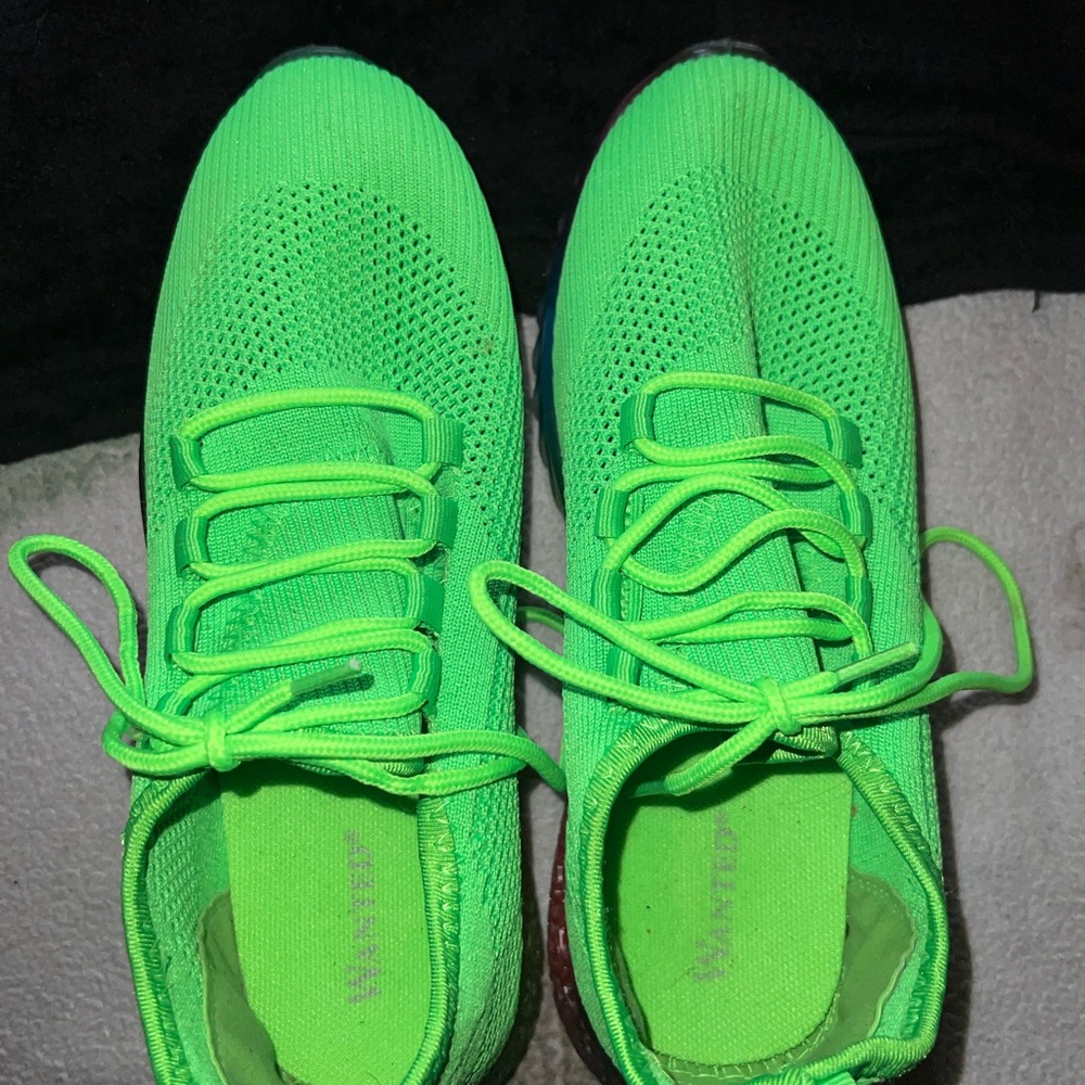 Vibrant Green Wanted Brand Athletic Sneakers